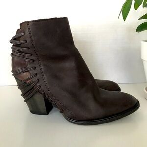 Dolce Vita Harvie Brown Ankle Boots Lattice  Moto